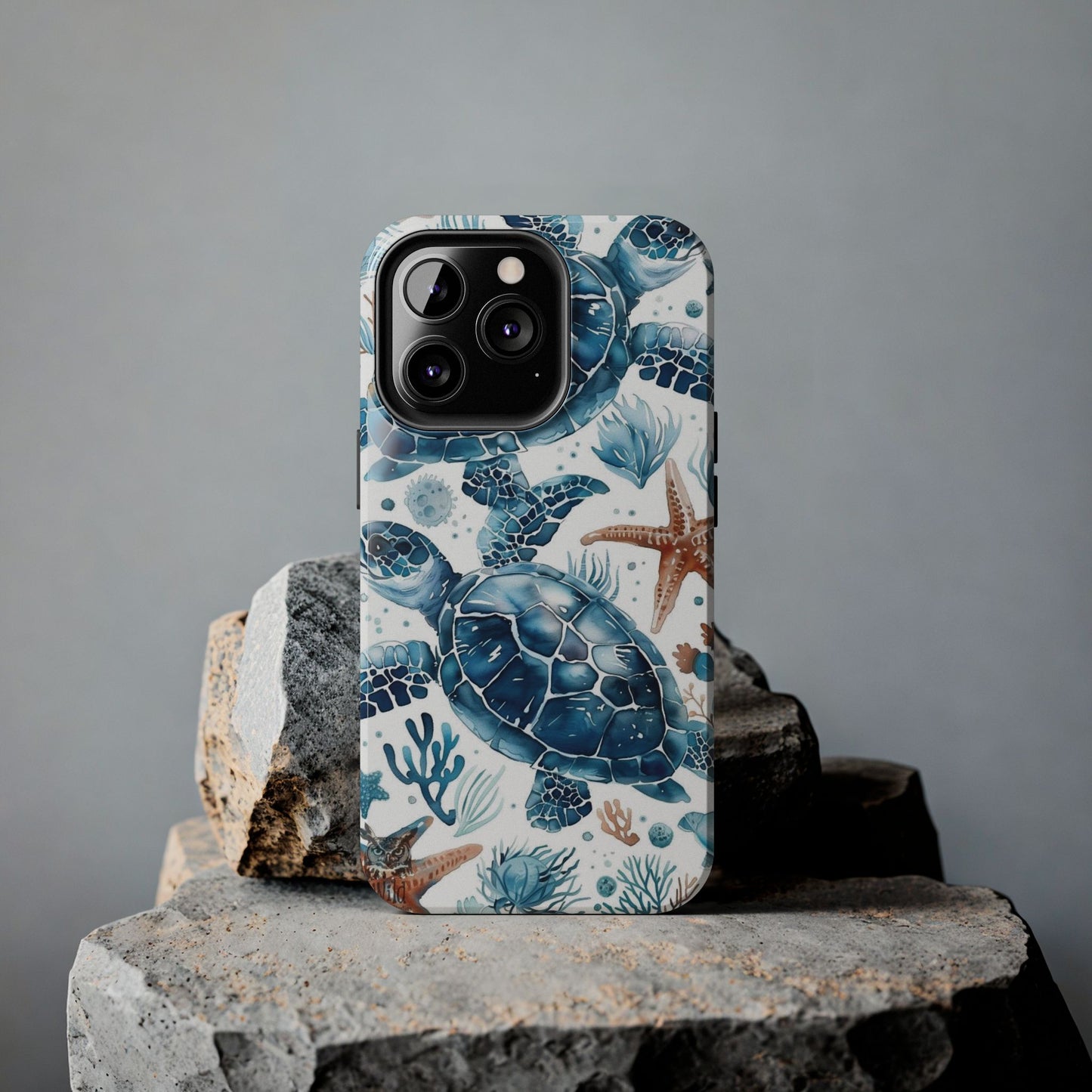 Sea Turtle Tough Phone Case — Blue Ocean Marine Life Protective Cover