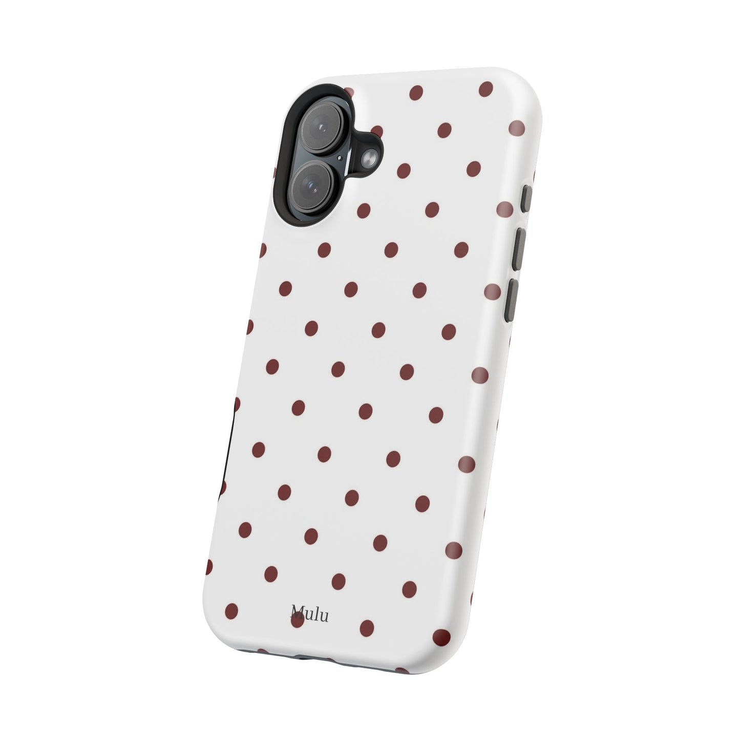 Polka Dot Magnetic Impact-Resistant Phone Case — Red Dots on White