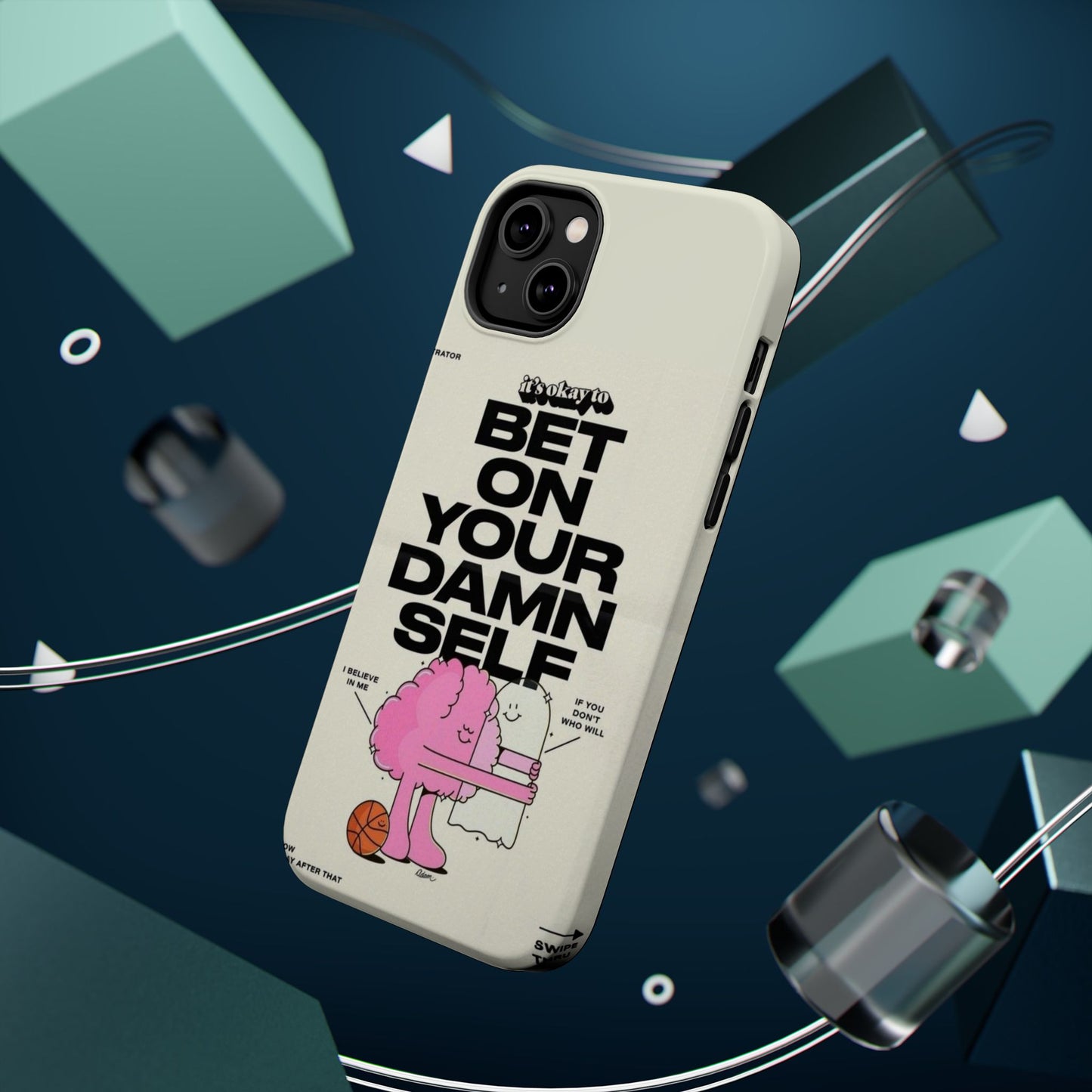 Magnetic Impact-Resistant Case — "Bet On Your Damn Self" Motivational Phone Cover