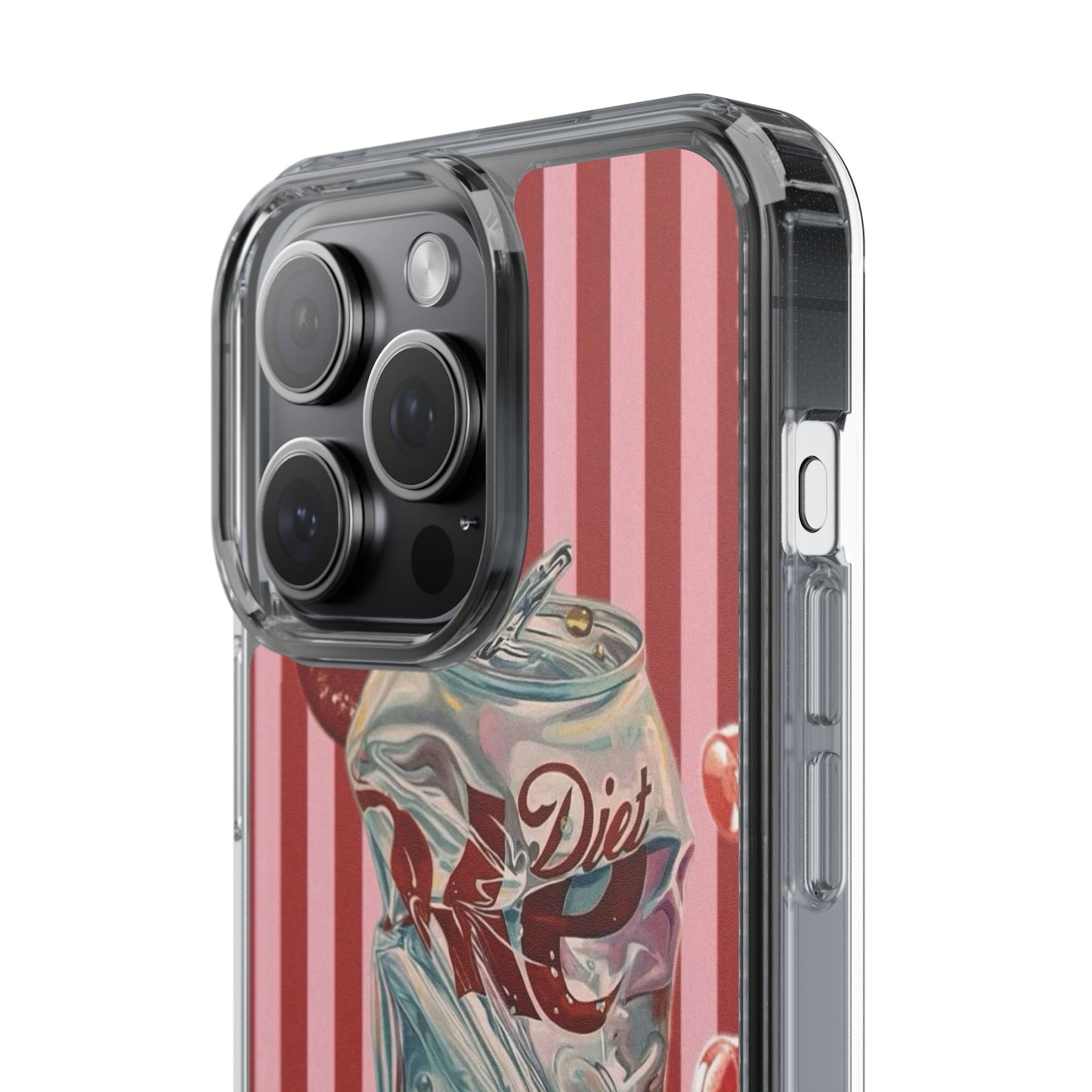 Diet Cola Crush Clear Phone Case – Retro Soda Pop Design