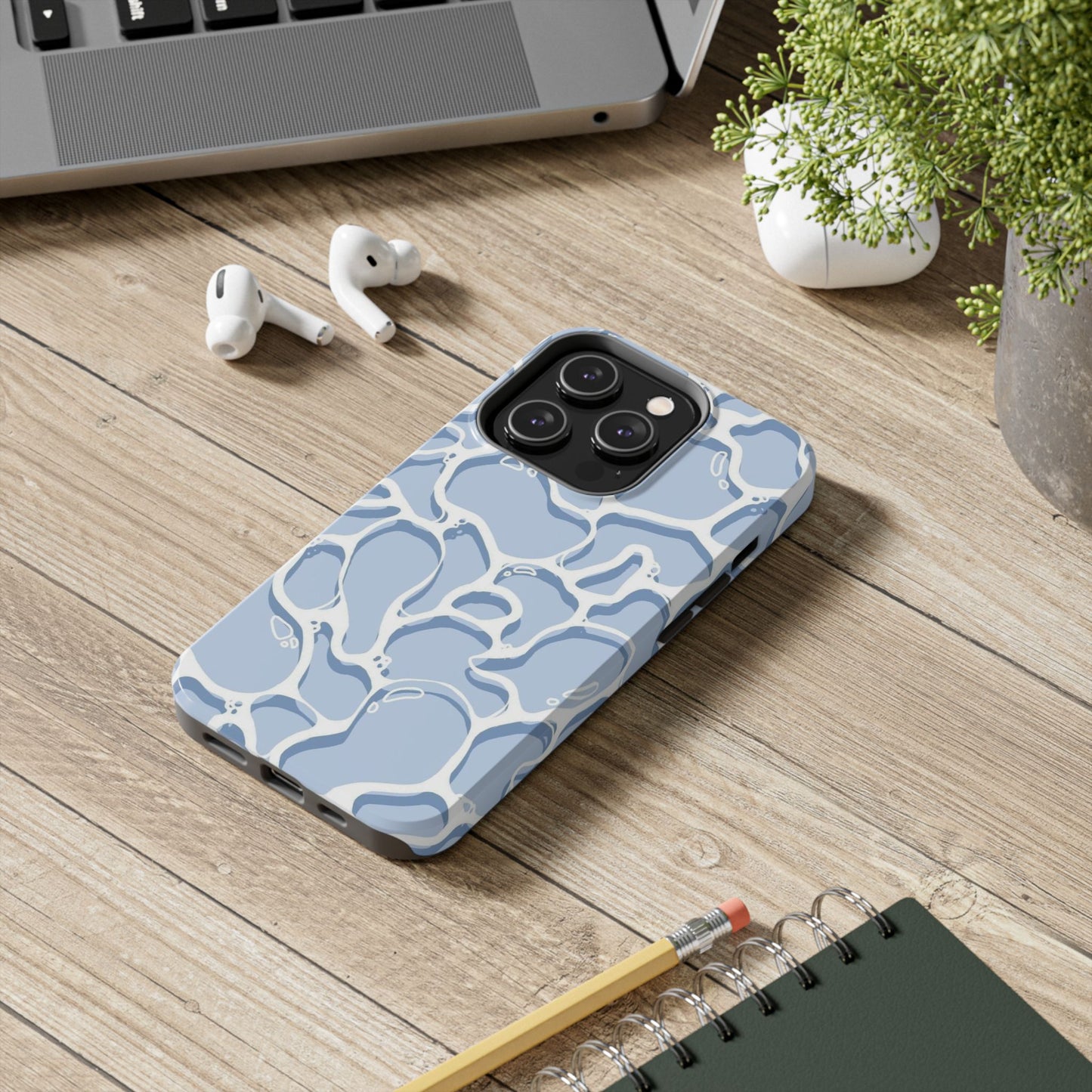 Blue Abstract Pool Pattern Tough Phone Case