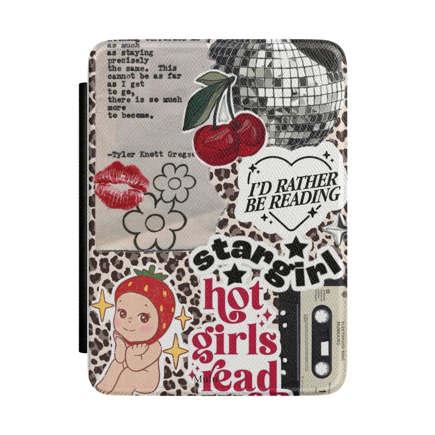 Retro Collage Kindle Case — 'Hot Girls Read' Patchwork Design