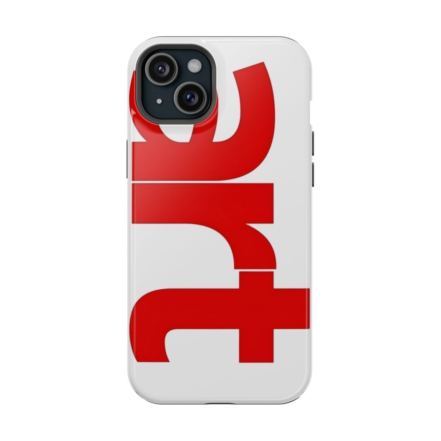 Magnetic Impact-Resistant Phone Case — Bold Red Typographic Design