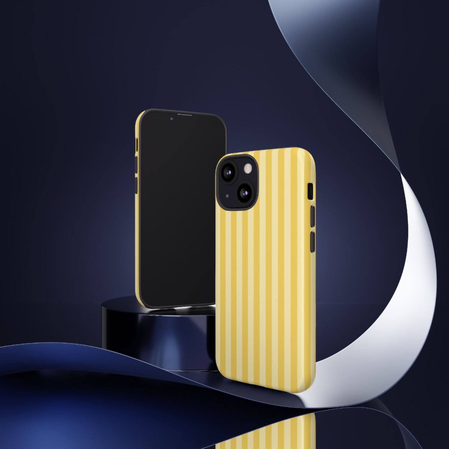 Yellow Stripe Tough Phone Case — Durable Protective iPhone Cover