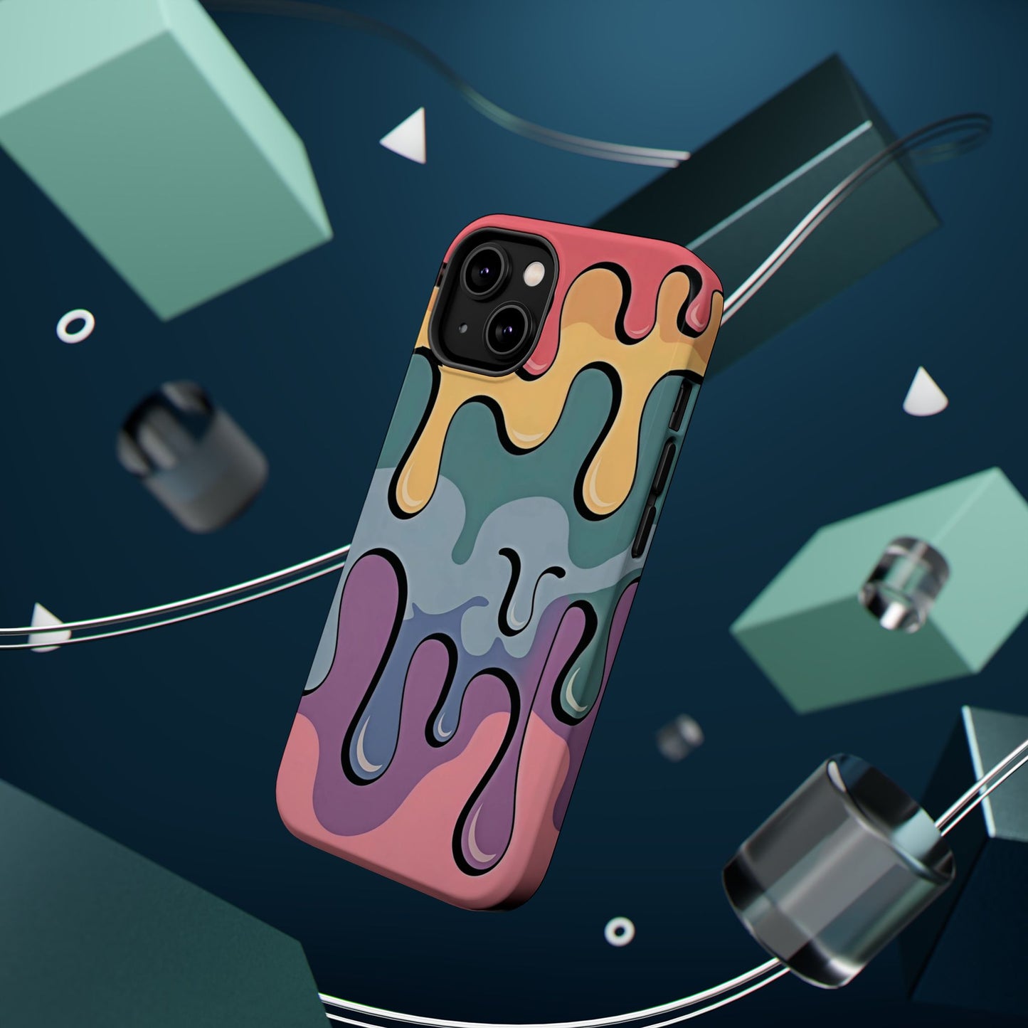 Colorful Drip Magnetic Phone Case — Impact-Resistant iPhone Cover