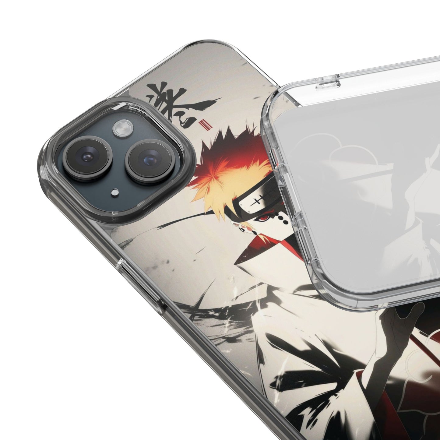 Clear Impact-Resistant Phone Case — Anime Akatsuki Shadow Design