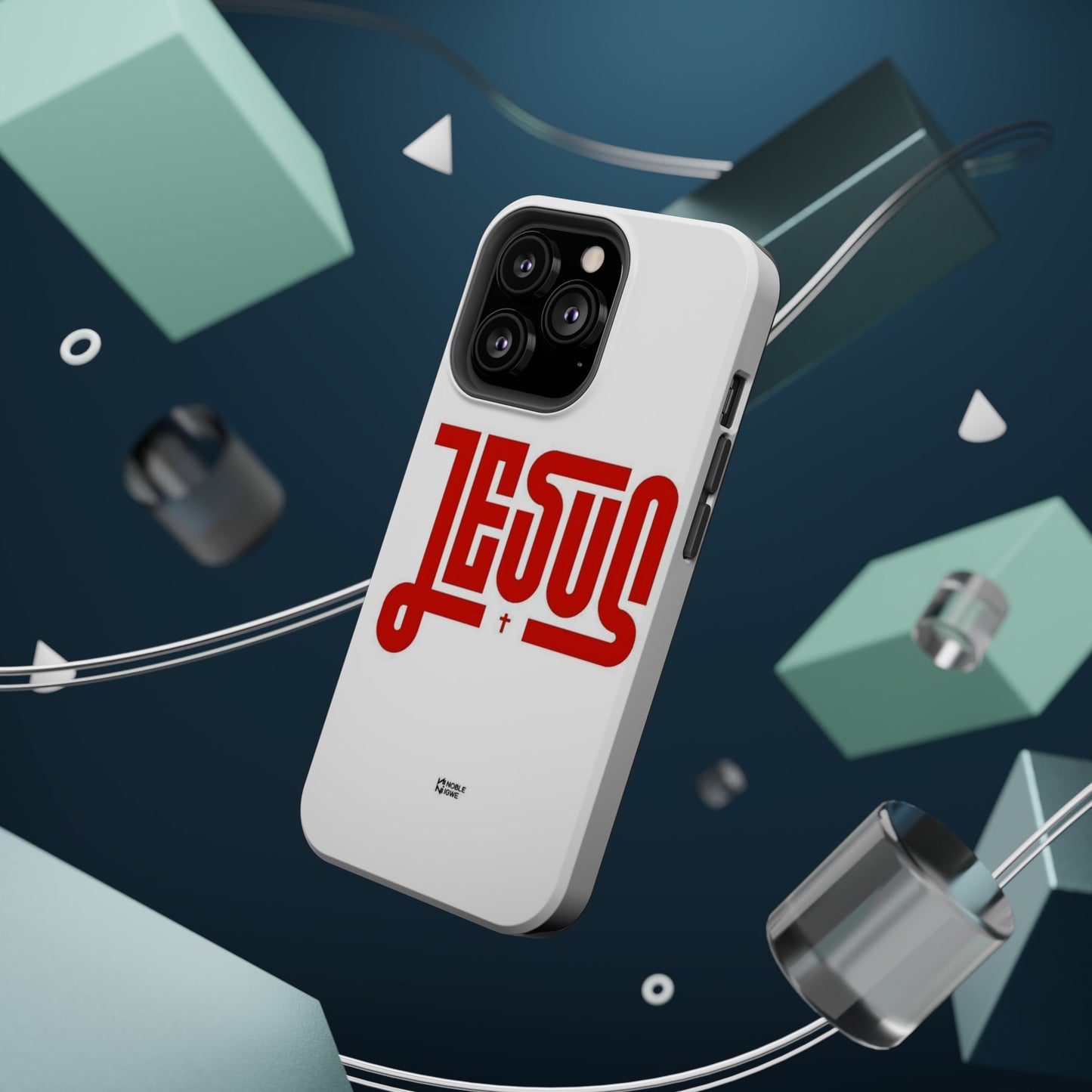 Jesus Magnetic Impact‑Resistant Phone Case — Bold Red Script Christian iPhone Cover