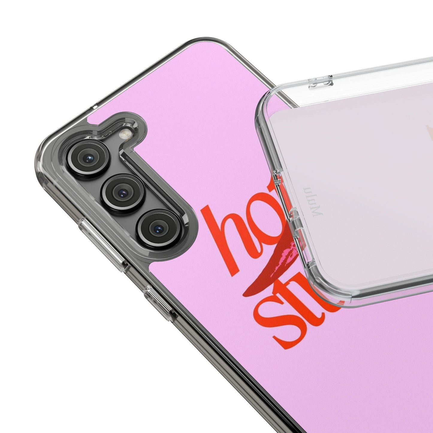 Hot Stuff Clear Impact Phone Case — Pink Retro Typography iPhone Cover