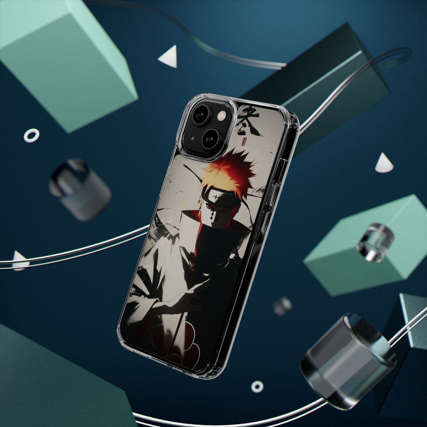 Clear Impact-Resistant Phone Case — Anime Akatsuki Shadow Design