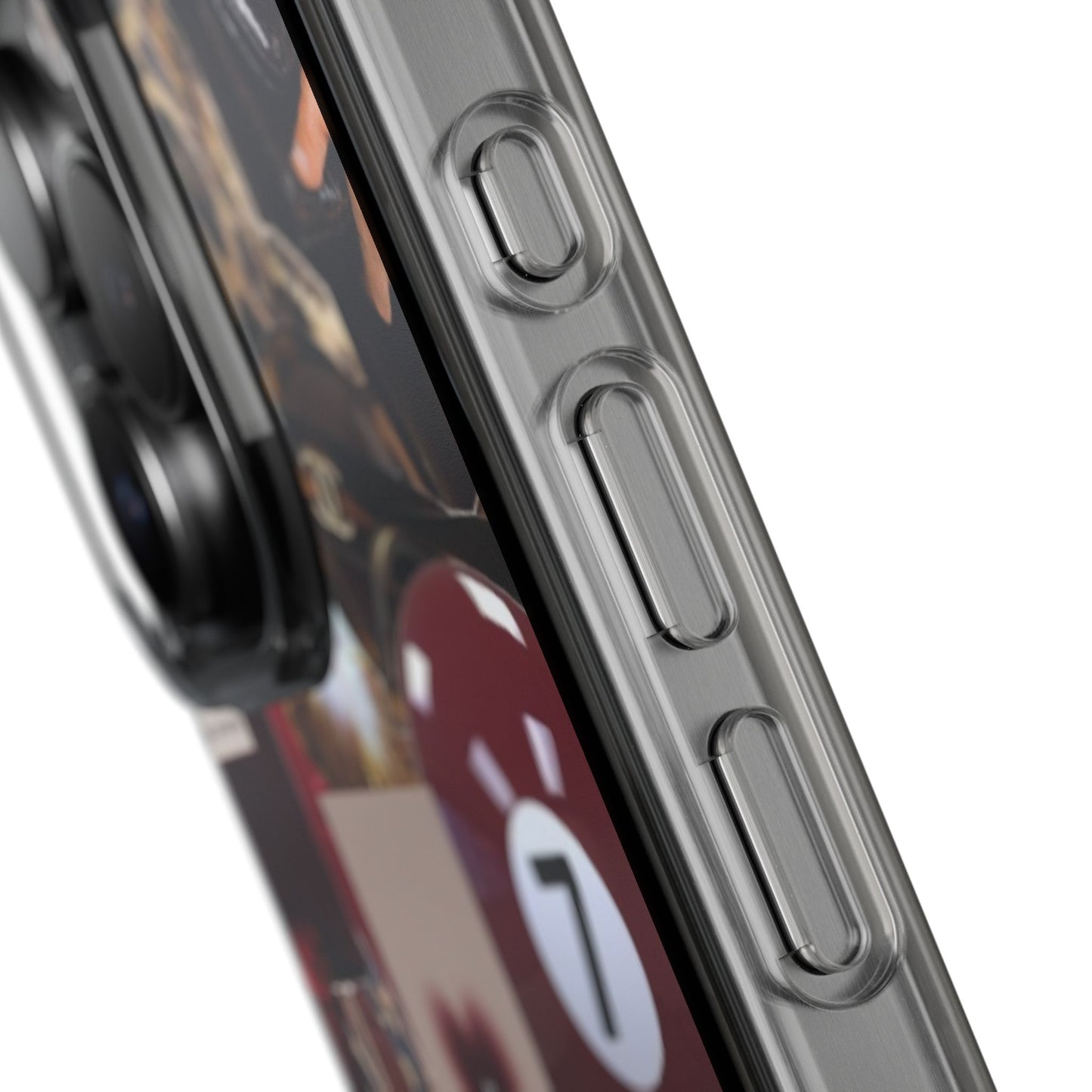 Clear Impact-Resistant Phone Case — Retro Cherry Collage Design
