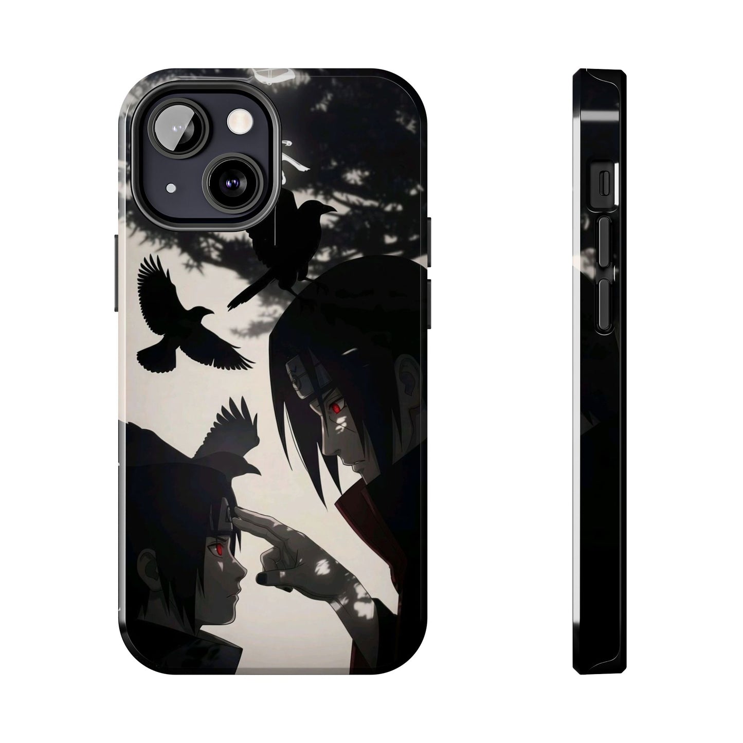 Anime Raven Silhouette Phone Case — Dark Red Eye Tough Protective Case