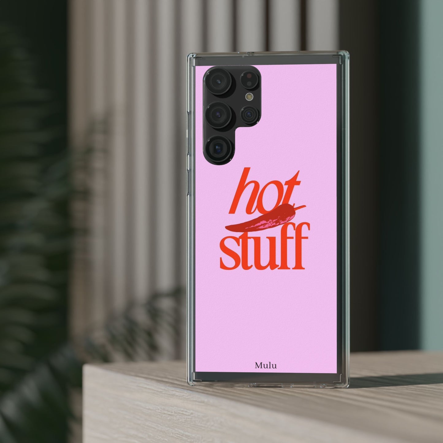 Hot Stuff Clear Impact Phone Case — Pink Retro Typography iPhone Cover