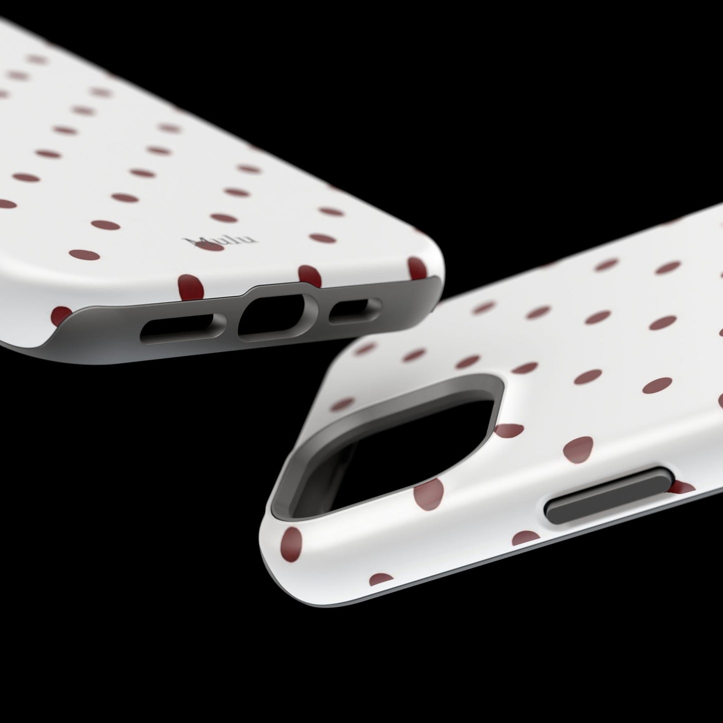 Polka Dot Magnetic Impact-Resistant Phone Case — Red Dots on White