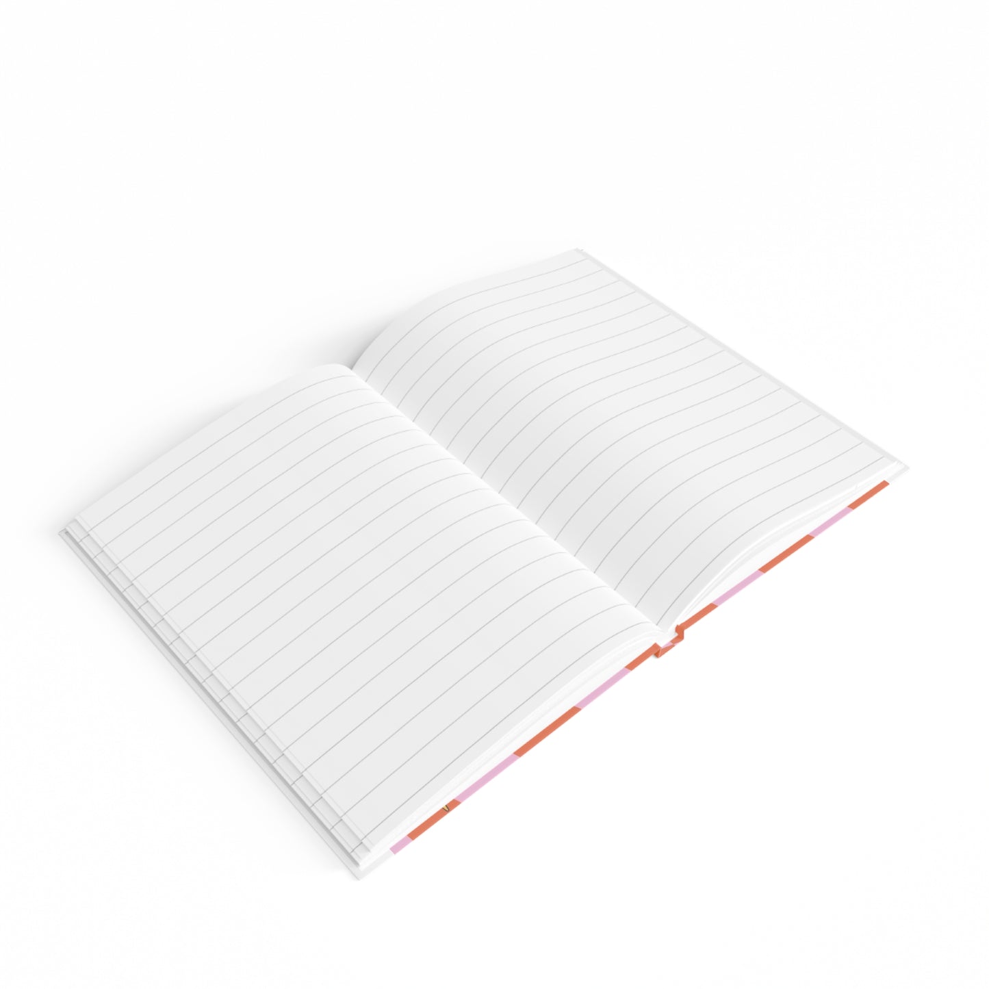 Retro Checkerboard Journal — Pink & Orange Wavy Pattern with Sparkle Stars (Ruled)
