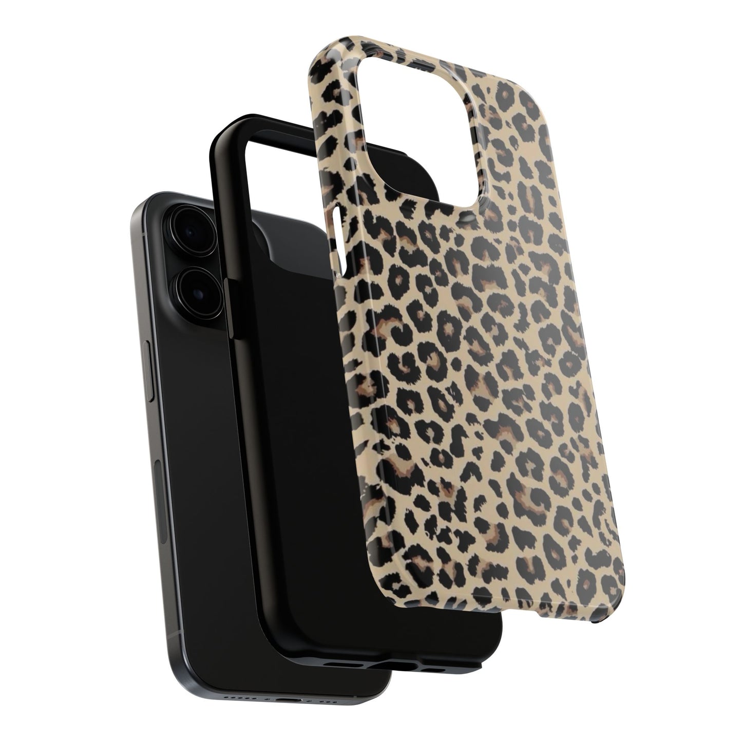 Leopard Print Tough Phone Case — Durable Protective iPhone Cover