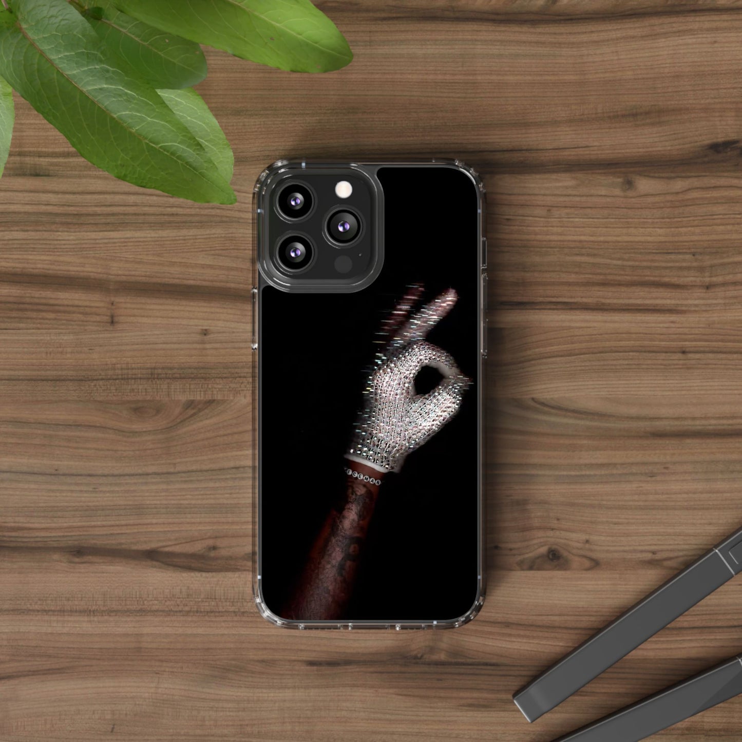 Diamond Glove OK Hand Clear Phone Case