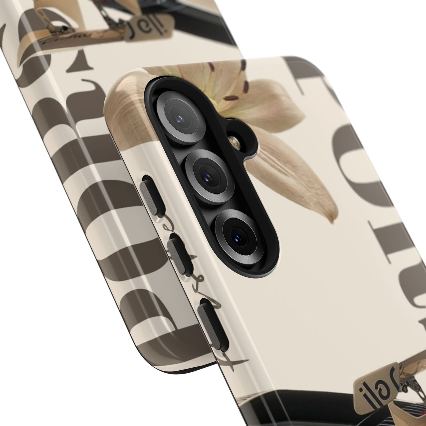 Tough Phone Case — Beige Sports Car Design with 'Tourist' Typography