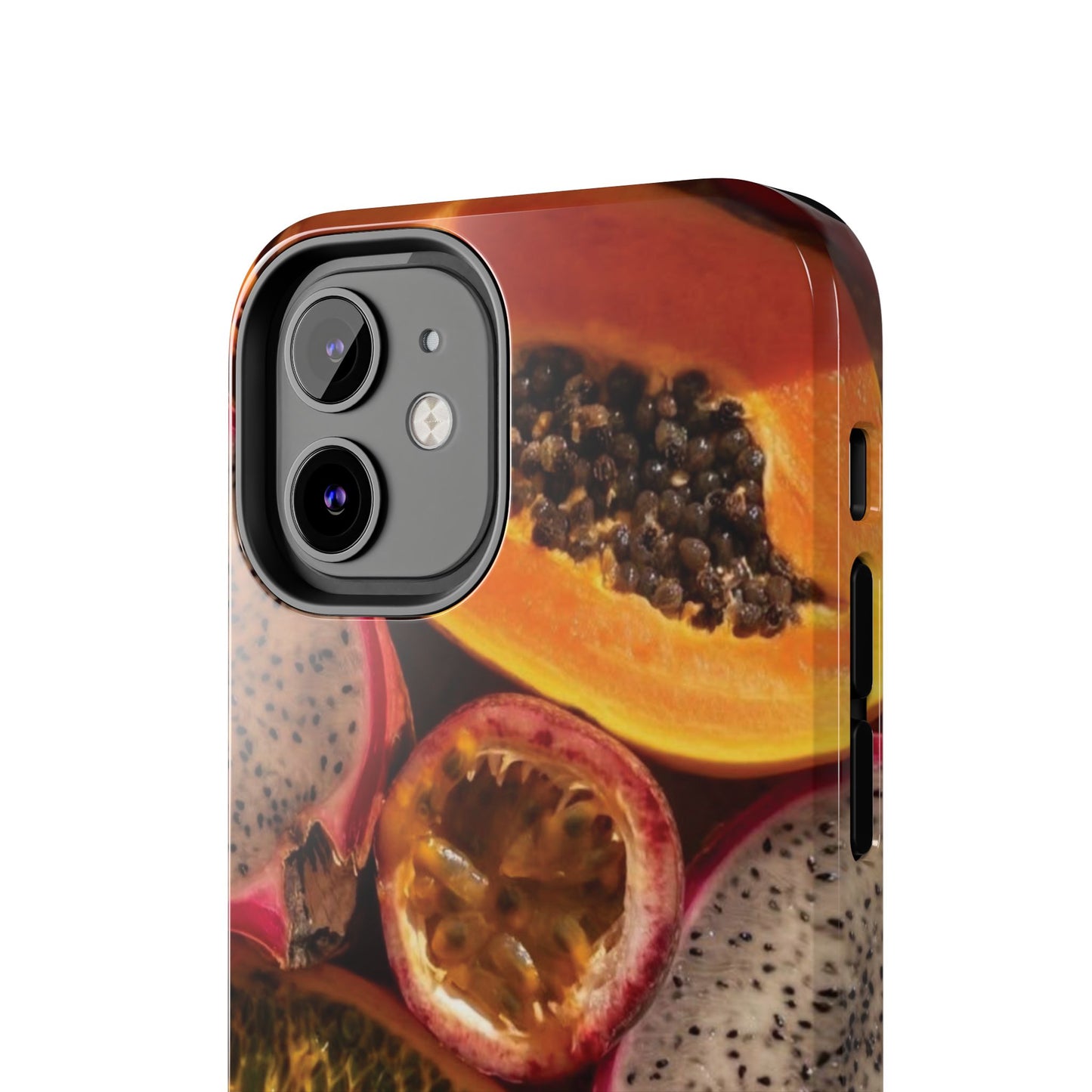 Tropical Fruit Tough Phone Case — Papaya & Dragon Fruit Design