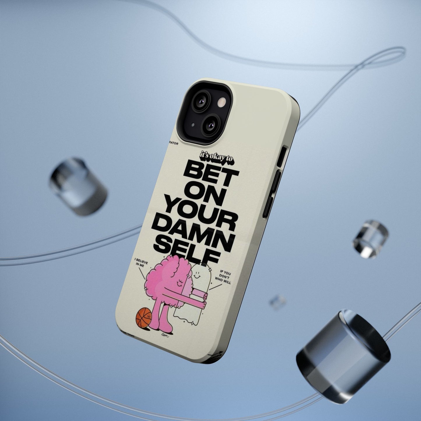 Magnetic Impact-Resistant Case — "Bet On Your Damn Self" Motivational Phone Cover