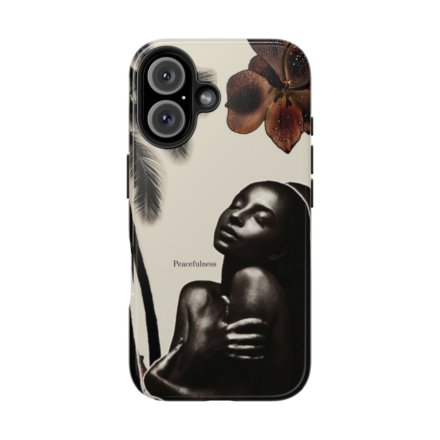 Tough Phone Case — "Peacefulness" Artistic Black Woman Floral Design