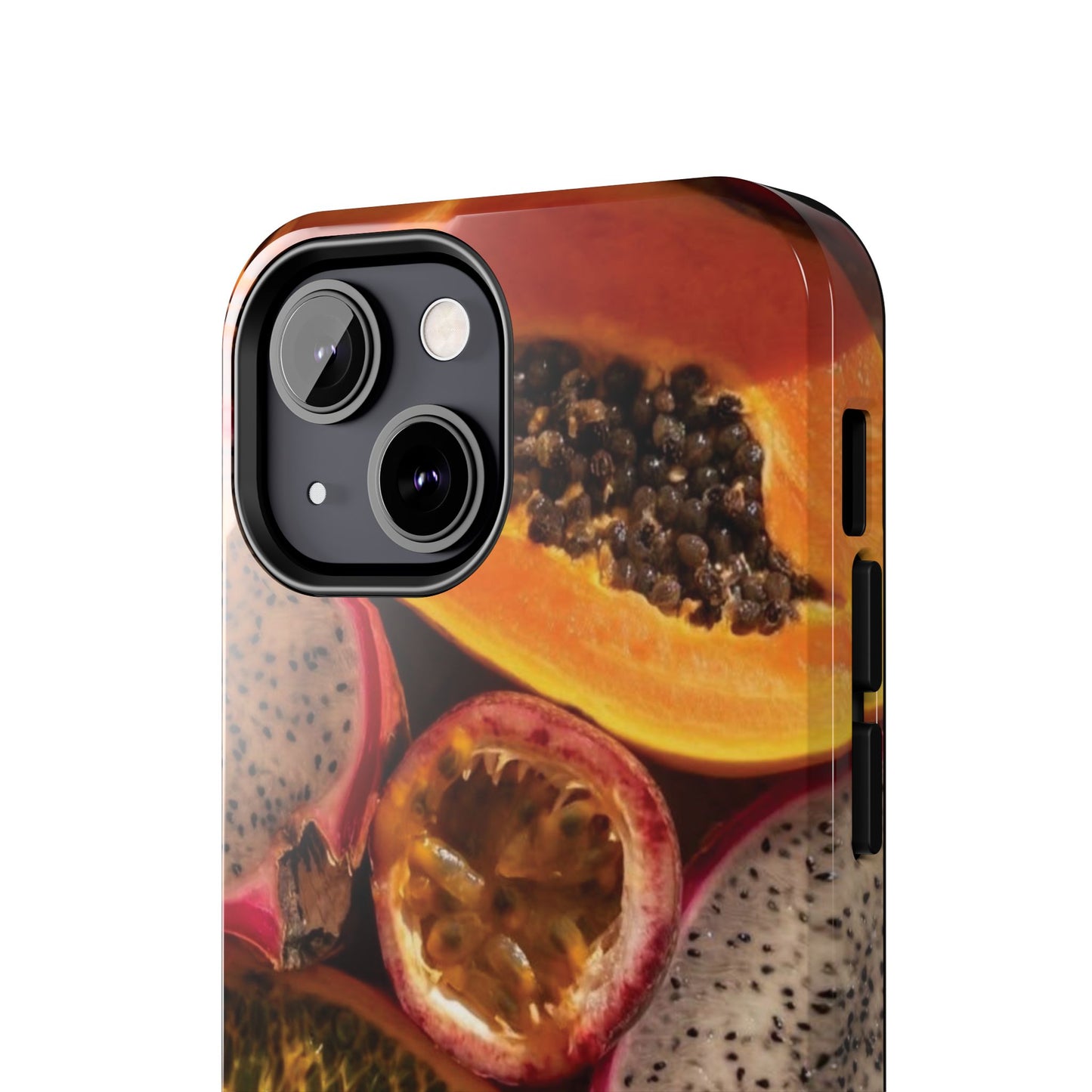 Tropical Fruit Tough Phone Case — Papaya & Dragon Fruit Design