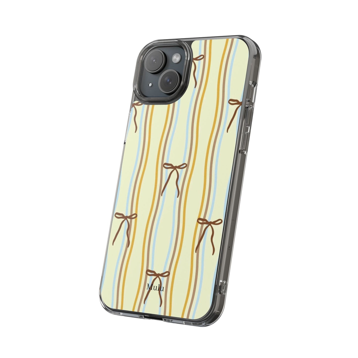 Ballet Ribbon Stripe Clear Impact Phone Case — Pastel Yellow Protective Cover
