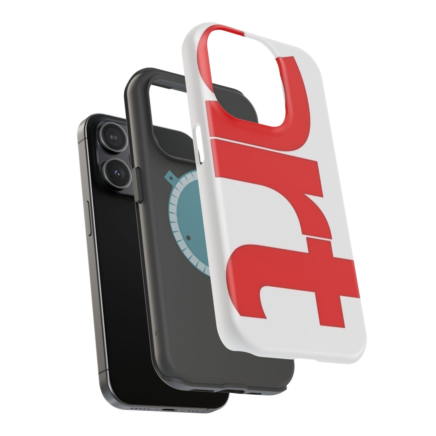 Magnetic Impact-Resistant Phone Case — Bold Red Typographic Design