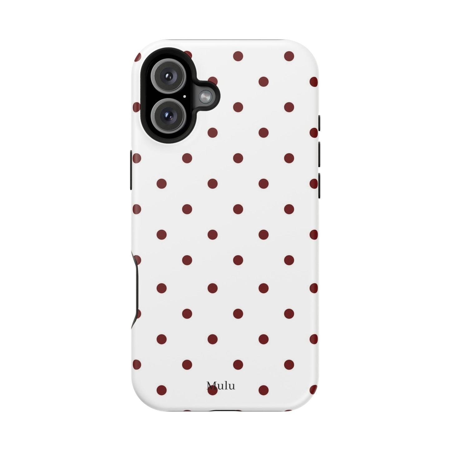 Polka Dot Magnetic Impact-Resistant Phone Case — Red Dots on White