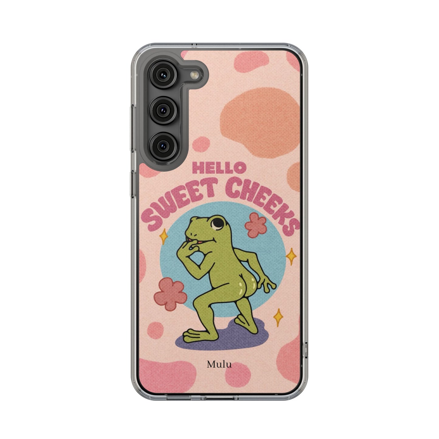 Clear Impact Phone Case — "Hello Sweet Cheeks" Retro Frog Design