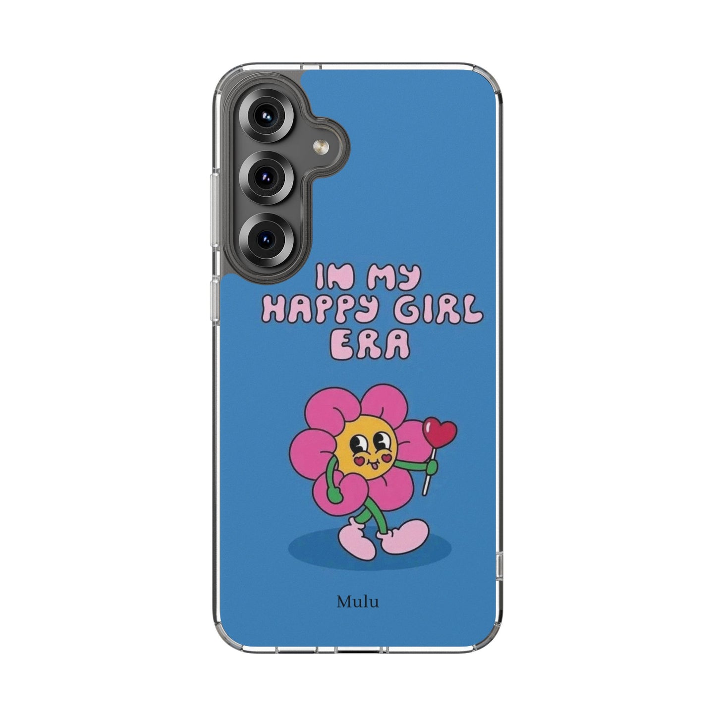 Clear Impact-Resistant Phone Case — “I’m My Happy Girl Era” Cute Flower Design