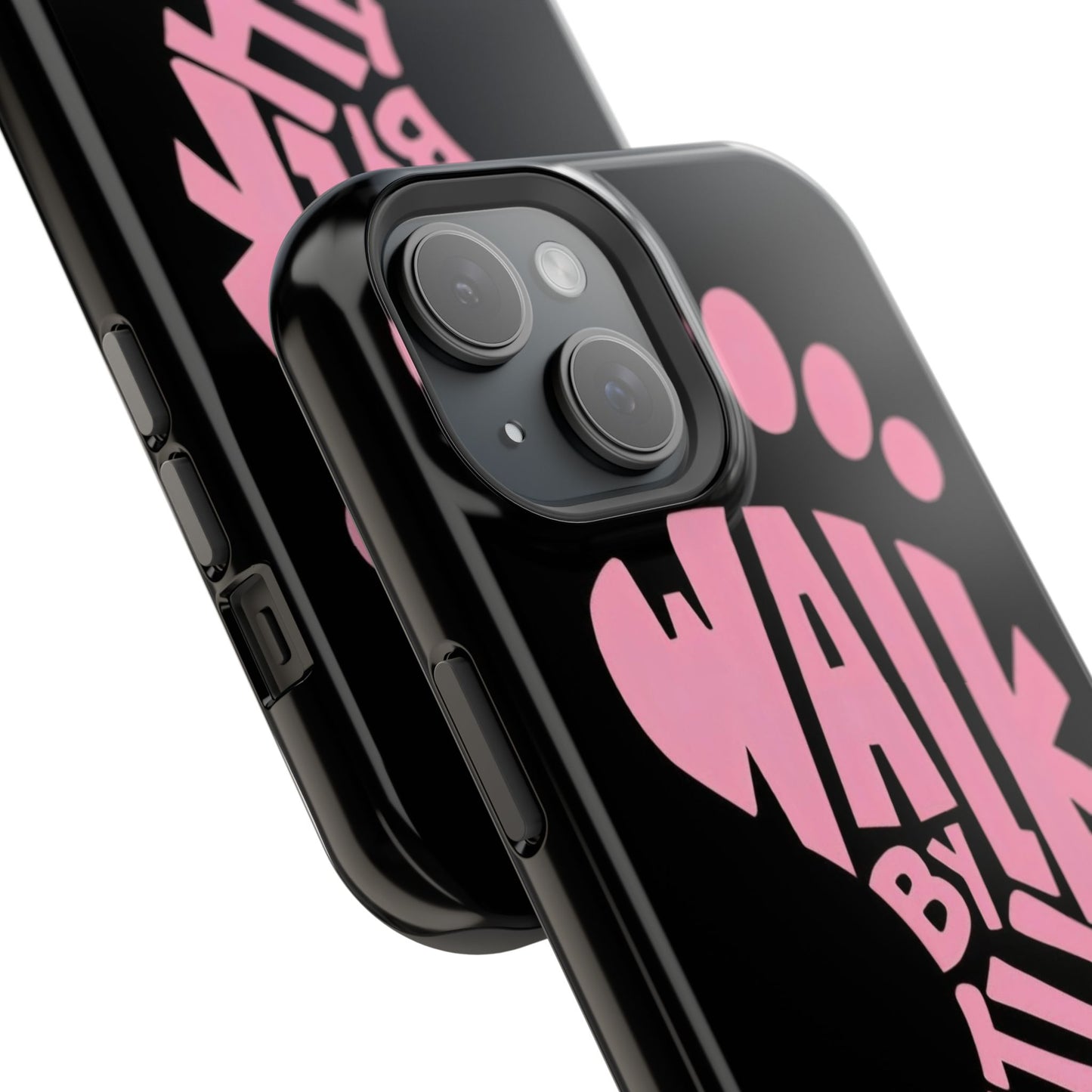 Phone Case — "Walk By Faith" Pink Footprint Magnetic Impact-Resistant Case