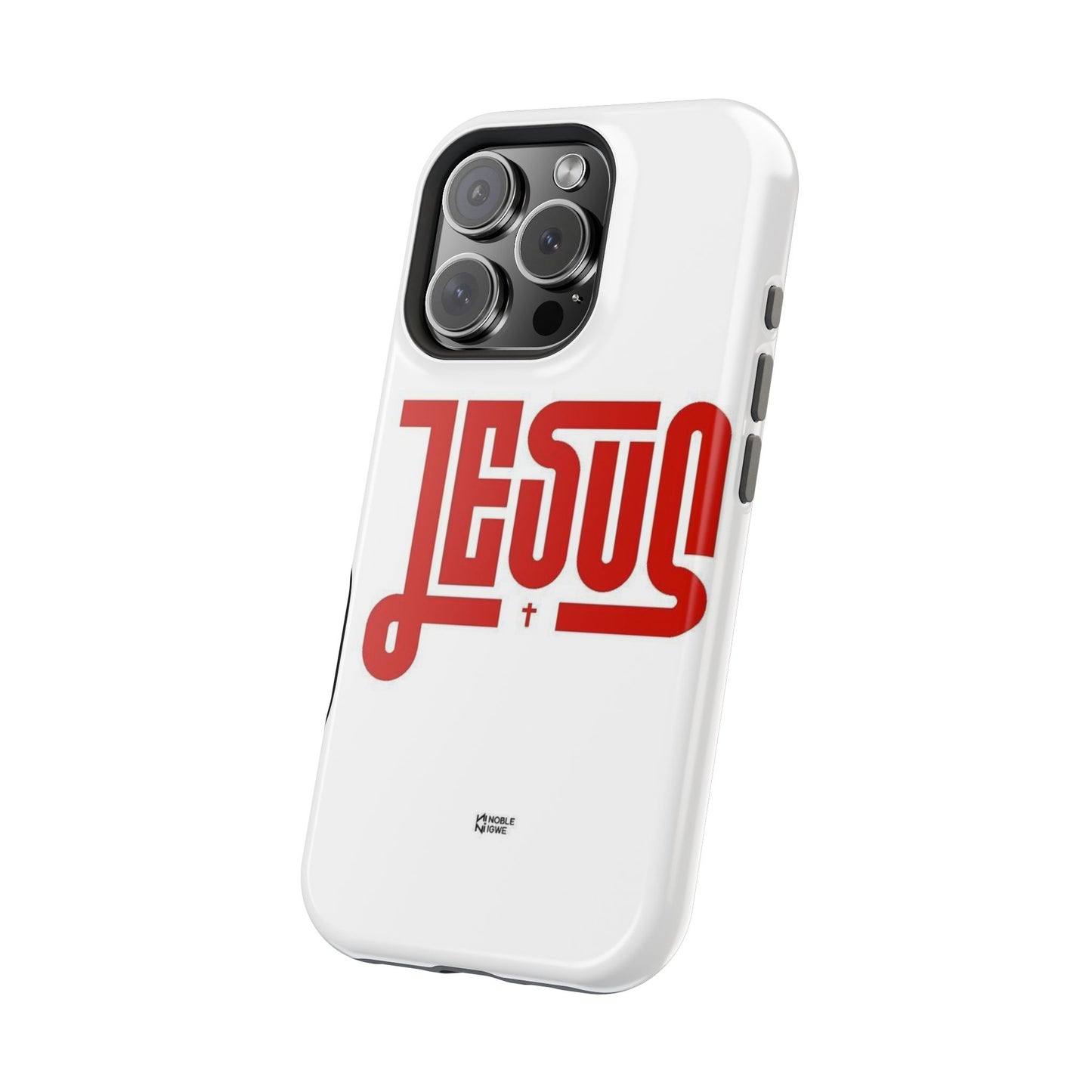 Jesus Magnetic Impact‑Resistant Phone Case — Bold Red Script Christian iPhone Cover