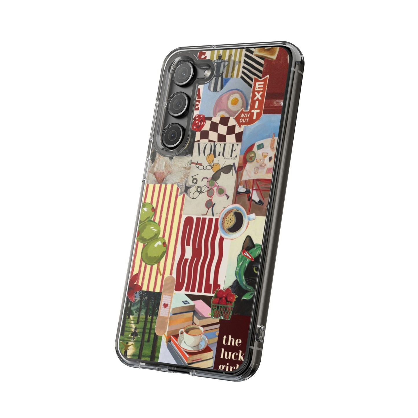Collage Vintage Aesthetic Clear Impact-Resistant Phone Case