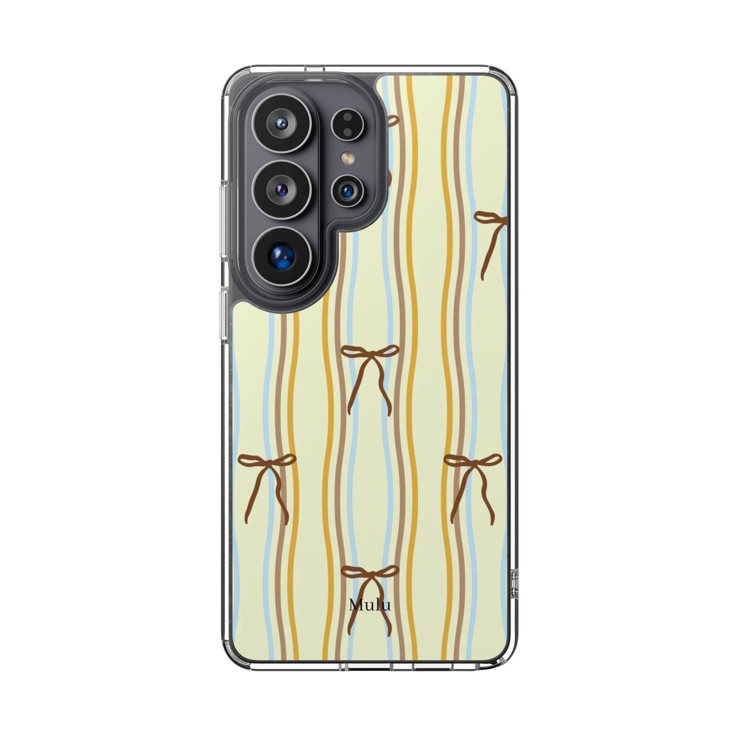 Ballet Ribbon Stripe Clear Impact Phone Case — Pastel Yellow Protective Cover