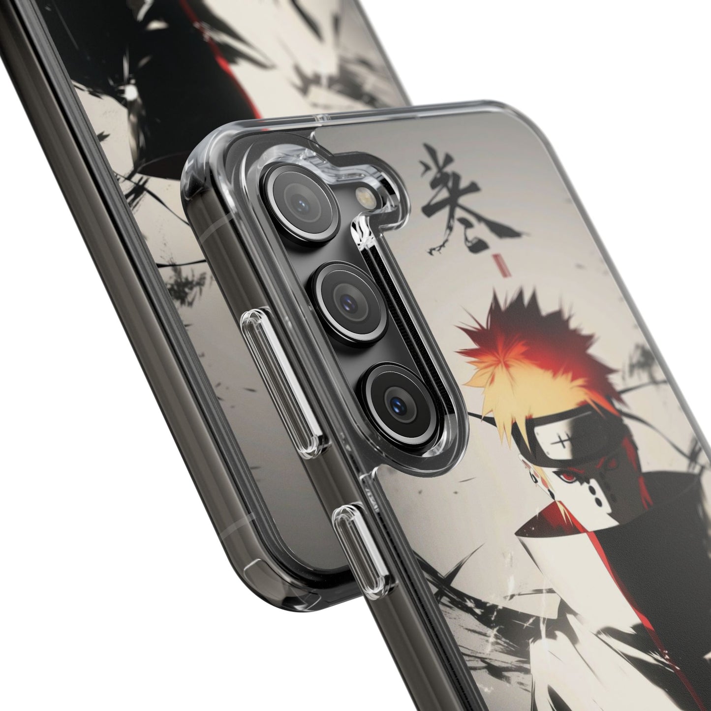 Clear Impact-Resistant Phone Case — Anime Akatsuki Shadow Design