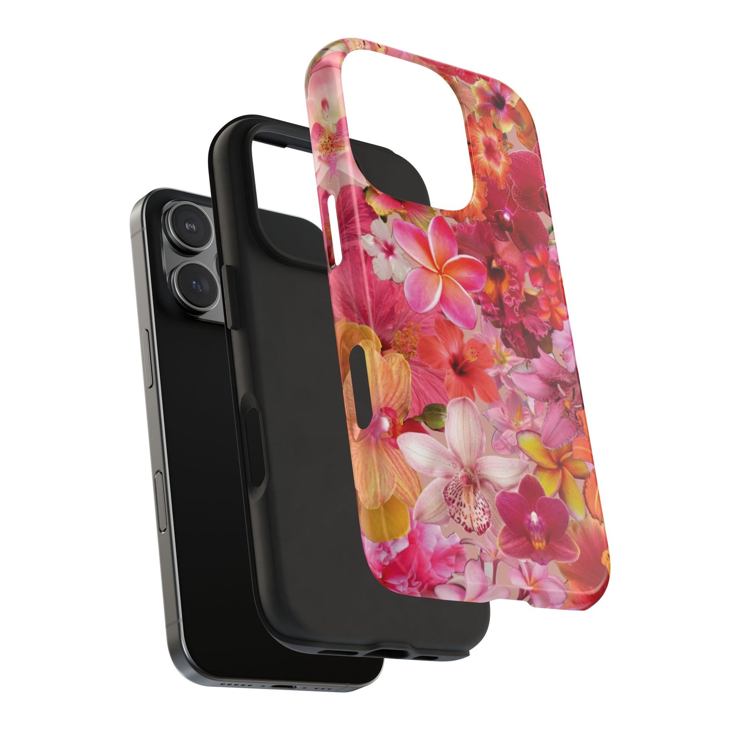 Tough Phone Case — Pink Tropical Floral Orchids Phone Cover