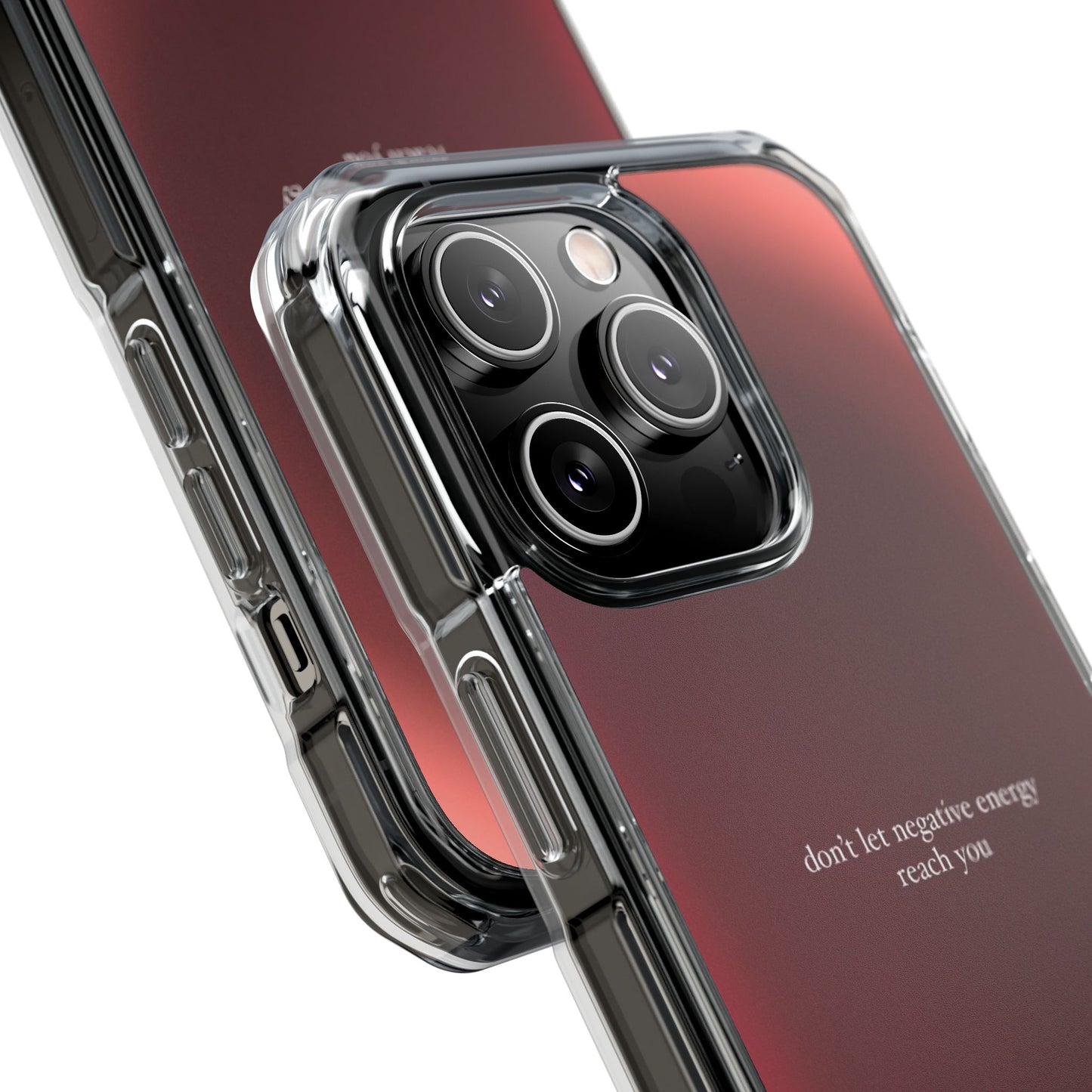 Clear Magnetic Phone Case — "don't let negative energy reach you" Gradient Protective Cover