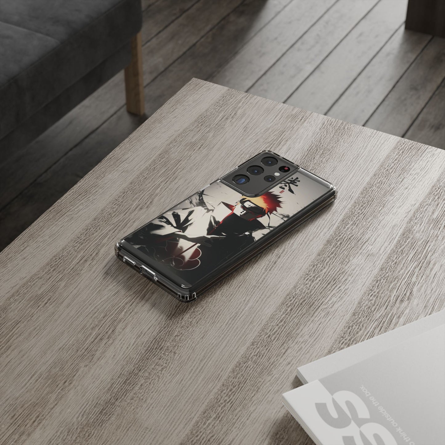 Clear Impact-Resistant Phone Case — Anime Akatsuki Shadow Design