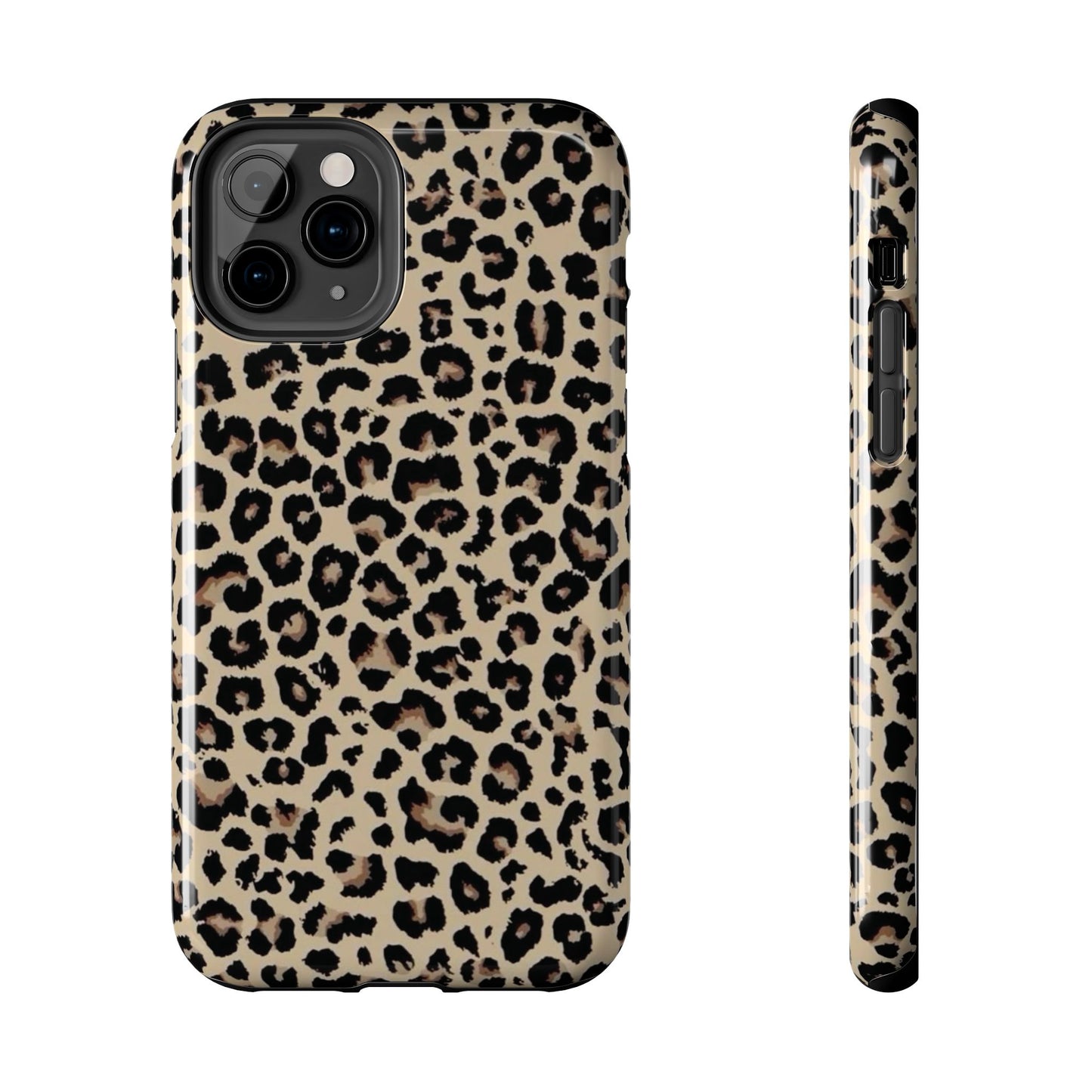 Leopard Print Tough Phone Case — Durable Protective iPhone Cover
