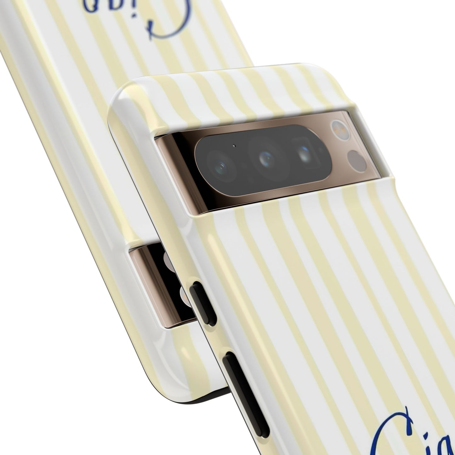 Ciao Bella Phone Case – Striped Elegant Italian Script Protective Cover