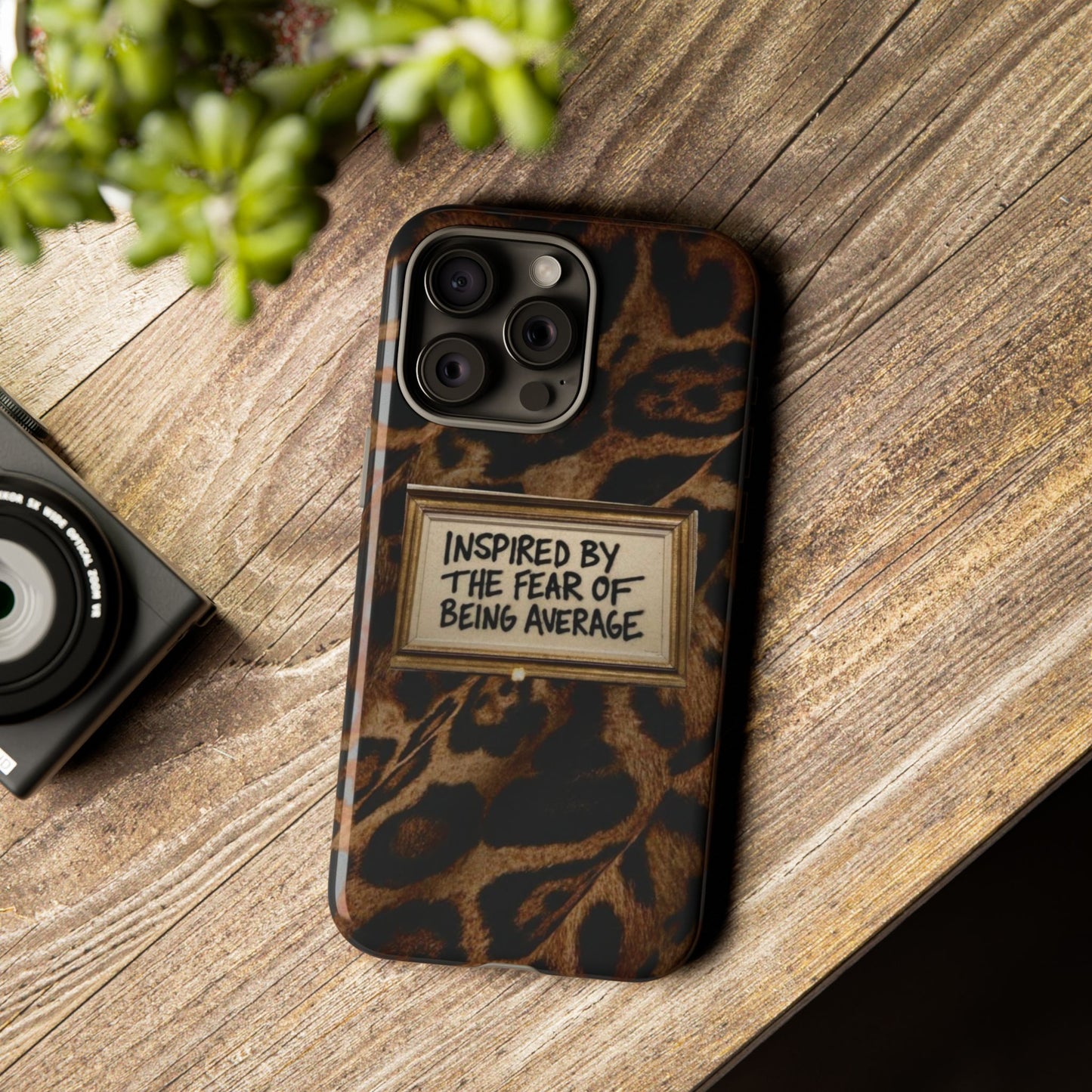 Leopard 'Inspired by the Fear of Being Average' Phone Case