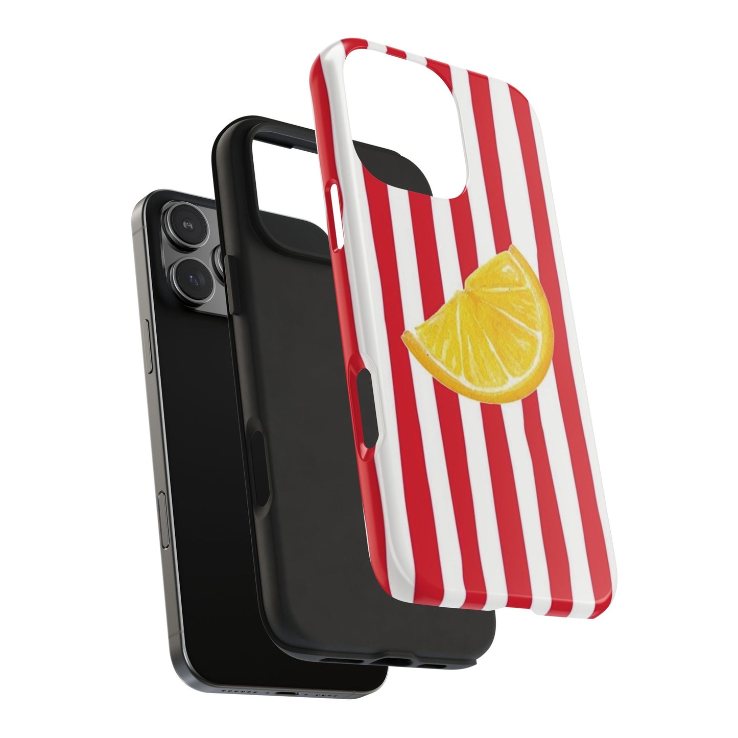 Lemon Slice Red & White Stripe Tough Phone Case