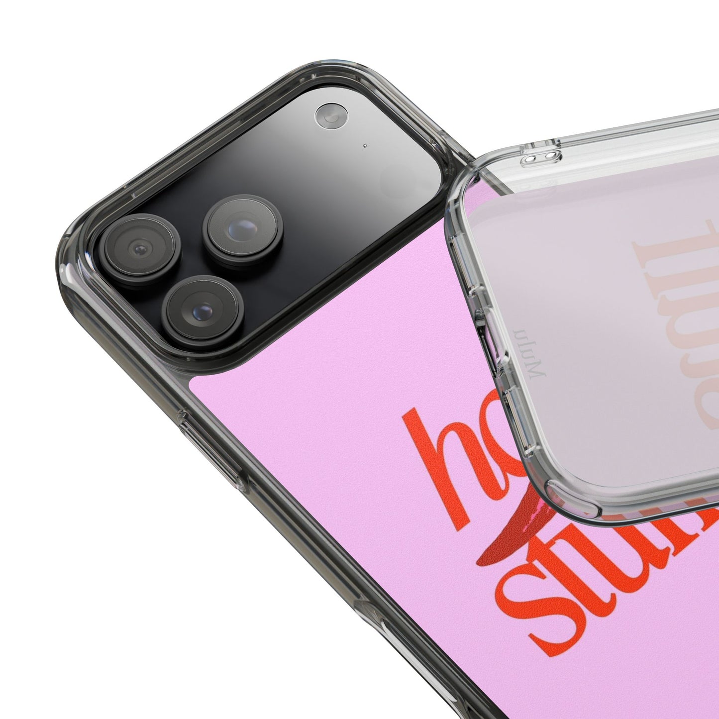 Hot Stuff Clear Impact Phone Case — Pink Retro Typography iPhone Cover