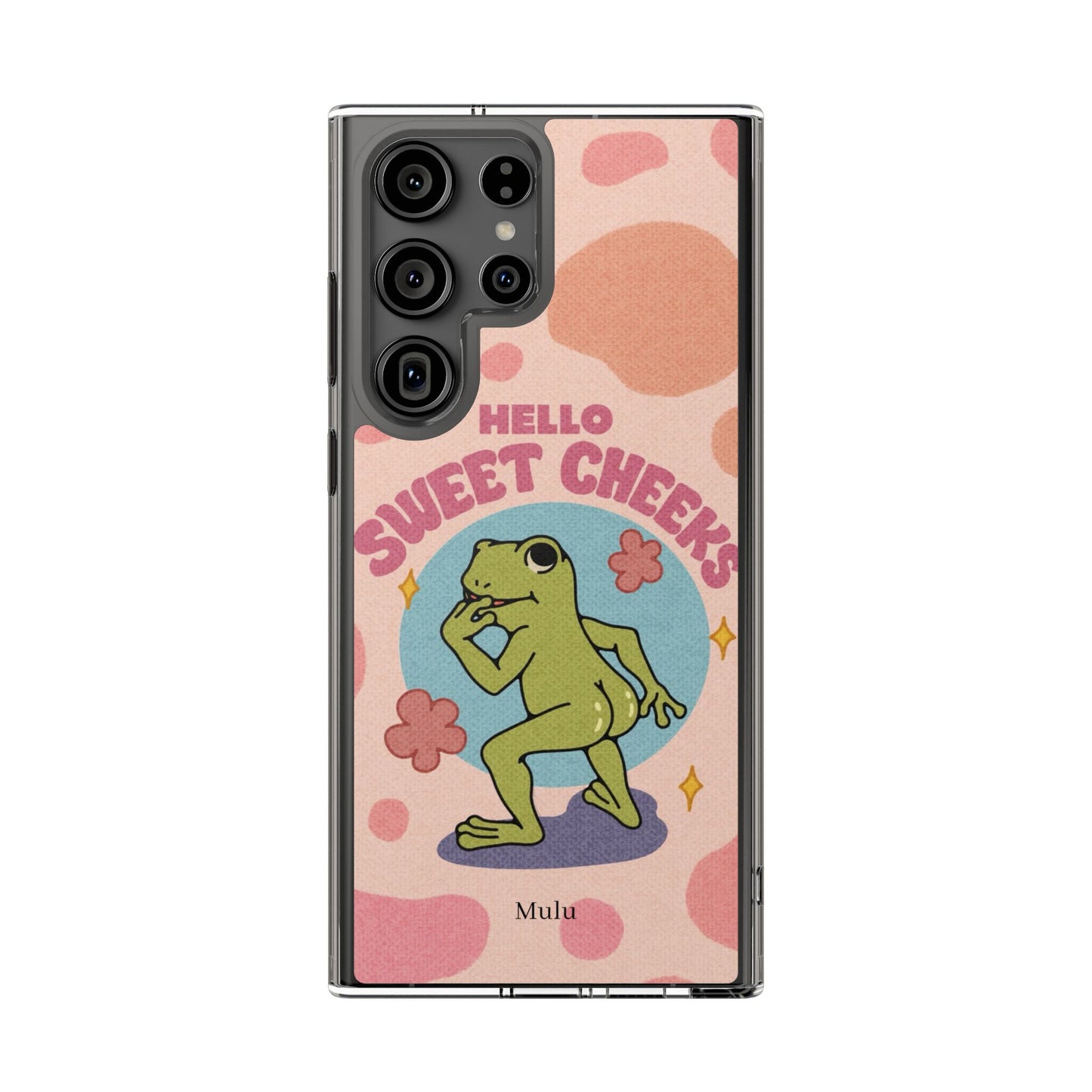 Clear Impact Phone Case — "Hello Sweet Cheeks" Retro Frog Design