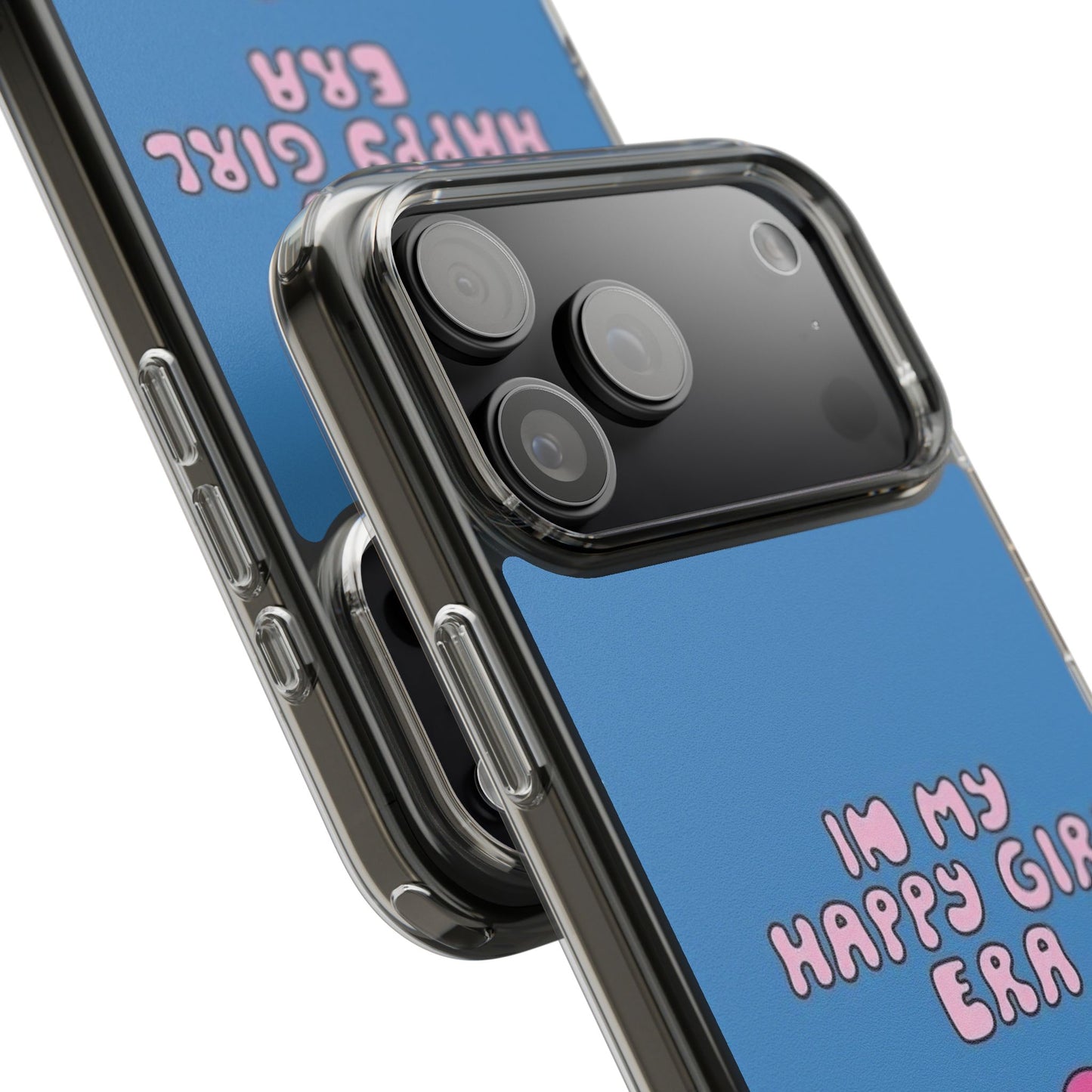 Clear Impact-Resistant Phone Case — “I’m My Happy Girl Era” Cute Flower Design