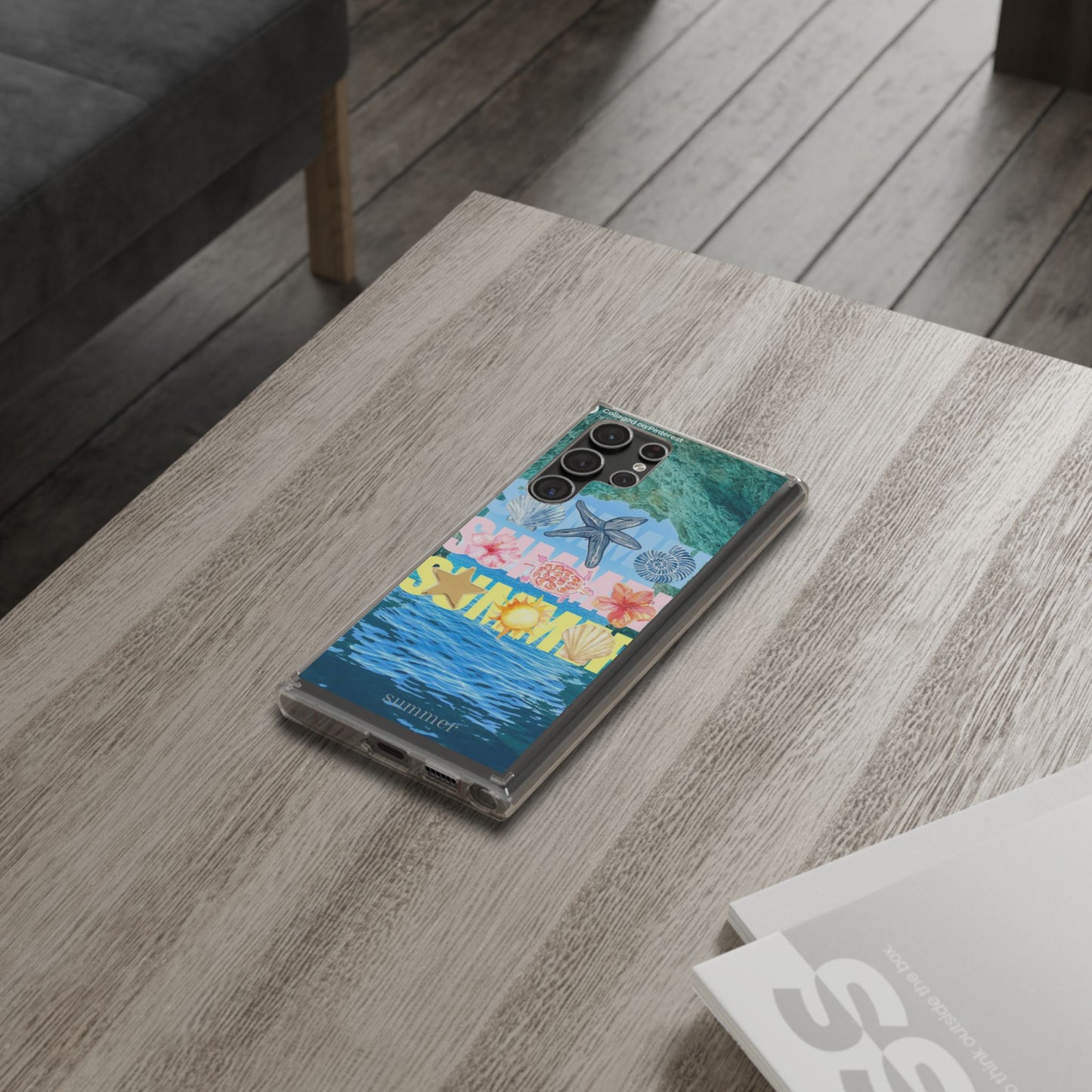 Clear Summer Beach Phone Case — Impact‑Resistant Tropical Design