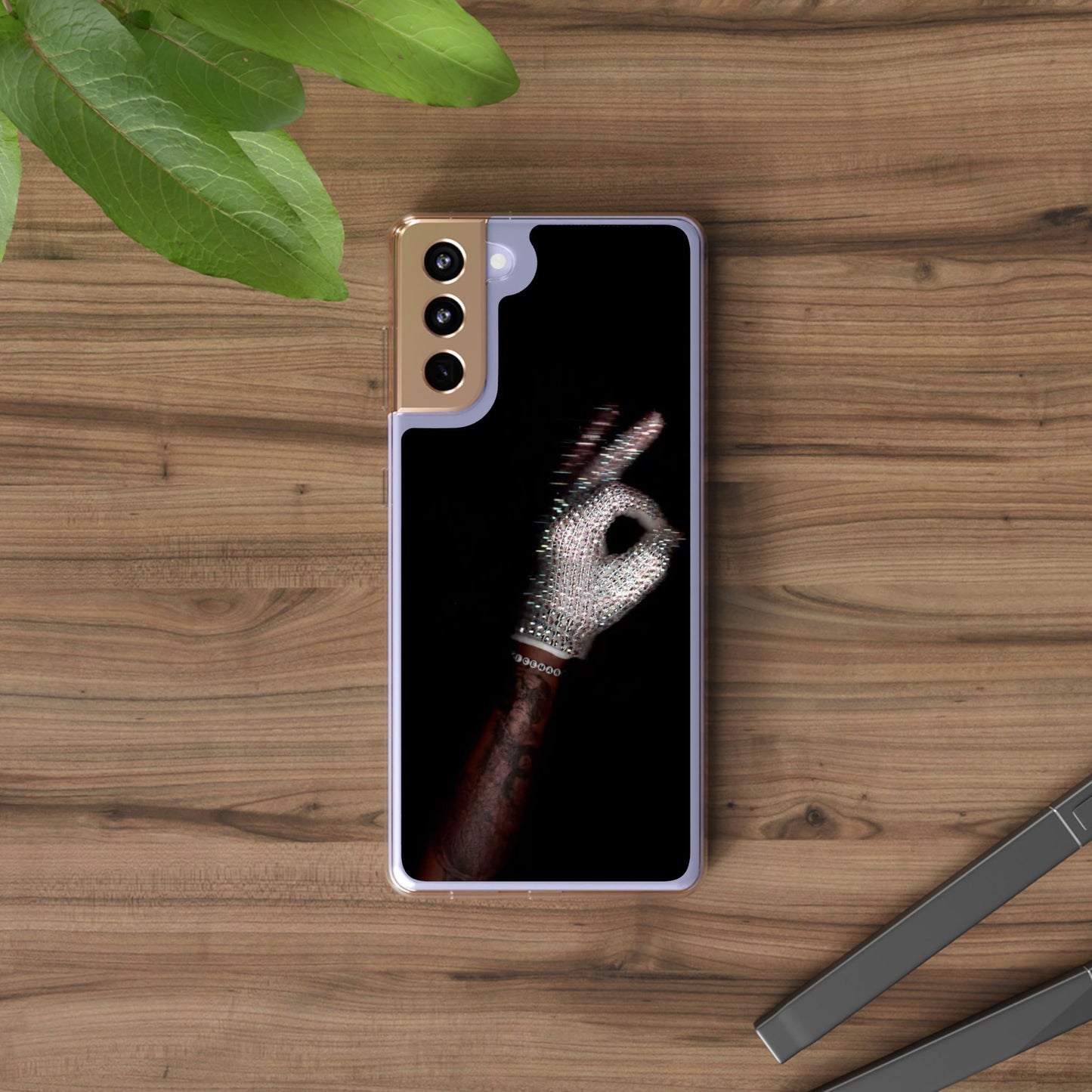 Diamond Glove OK Hand Clear Phone Case