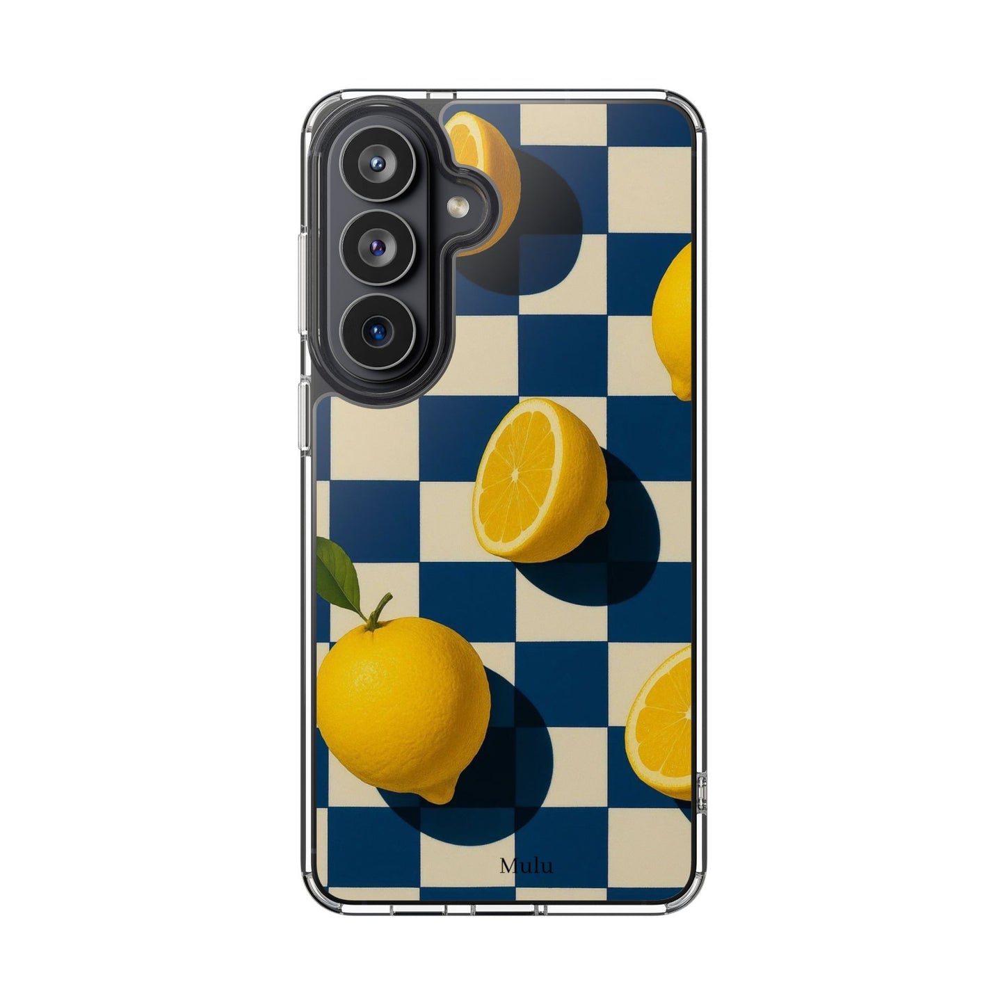 Clear Impact-Resistant Case — Retro Checkered Lemons Phone Case