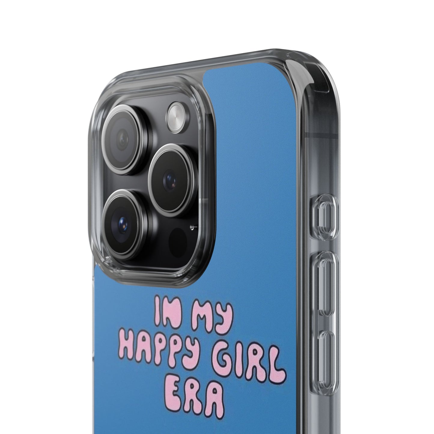 Clear Impact-Resistant Phone Case — “I’m My Happy Girl Era” Cute Flower Design