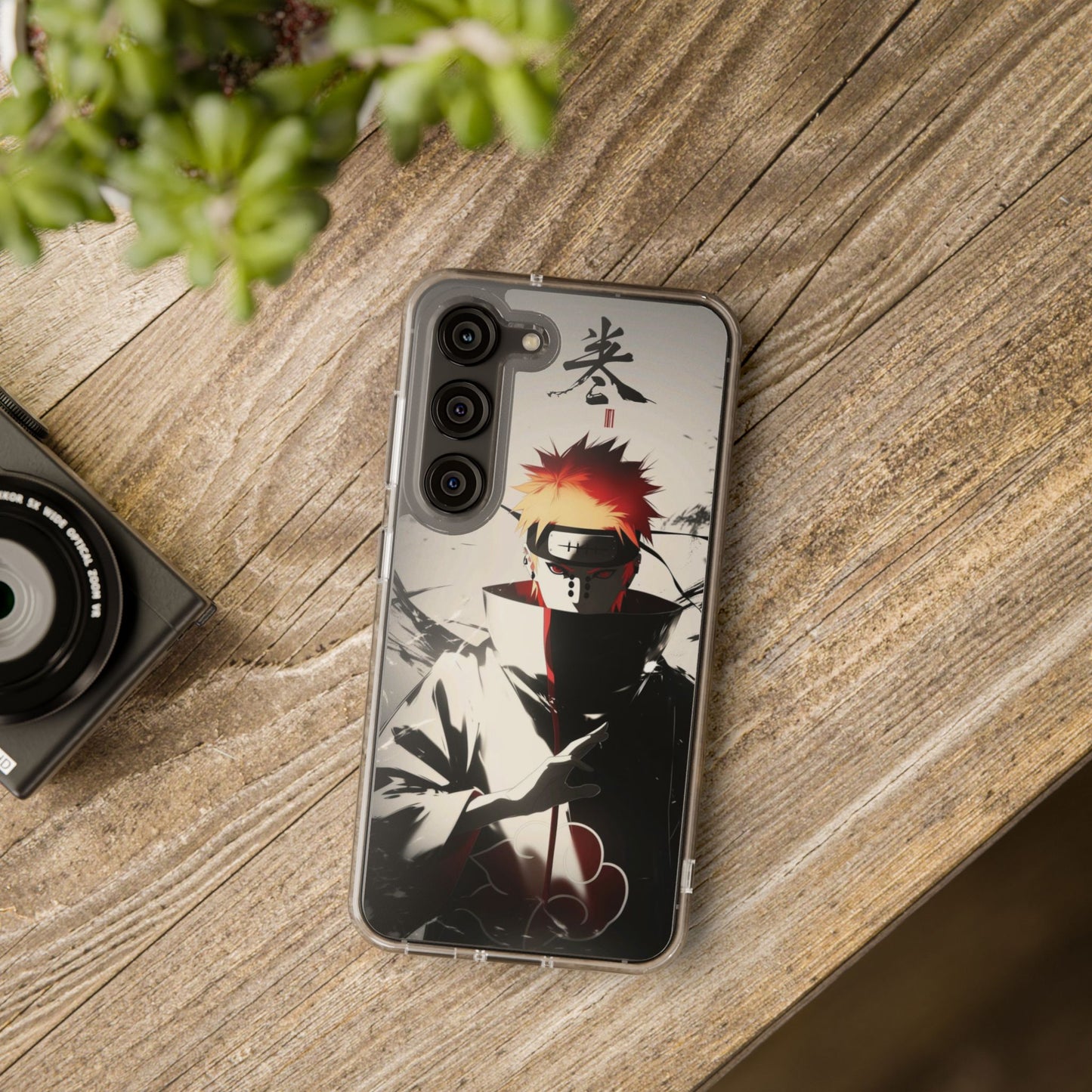 Clear Impact-Resistant Phone Case — Anime Akatsuki Shadow Design